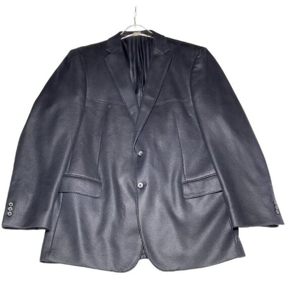 Camiloni Italia Black Blazer Jacket Mens Size 42L Polyester & PU - Picture 5 of 15